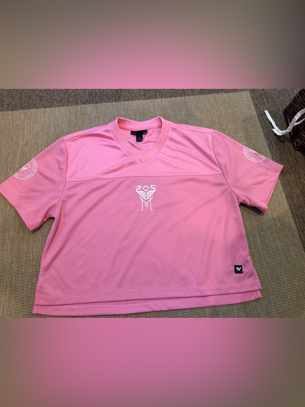 Women's Pink V-Neck Athletic Top